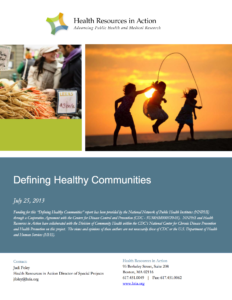 Defining Healthy Communities Cover