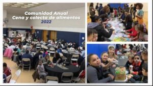A collage of photos featuring young people at a community event