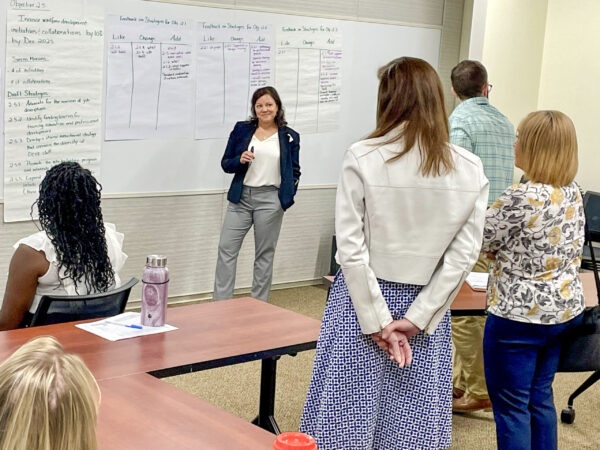 Photo of HRIA staff facilitating a focus group.