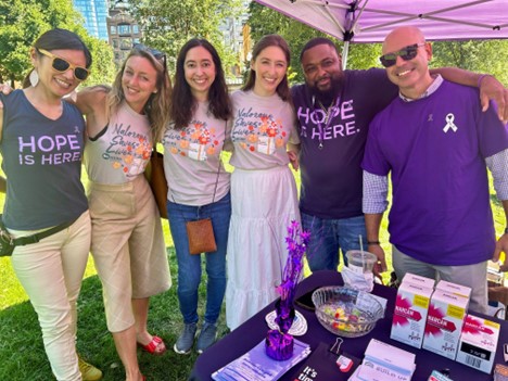 HRiA staff tabling at a substance use and harm reduction community event