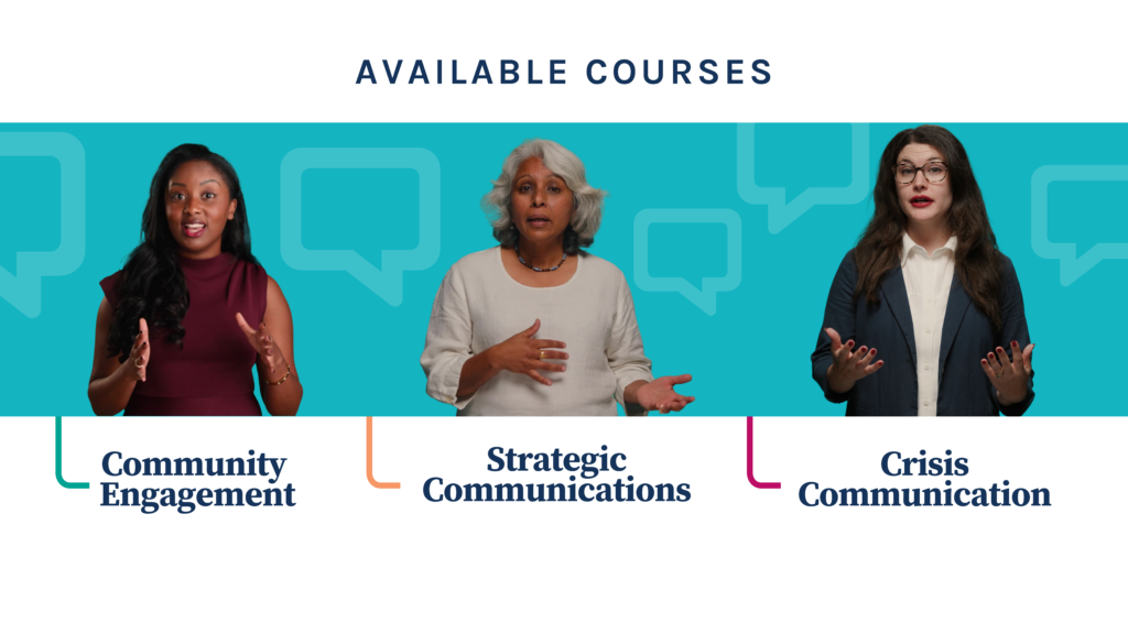 three women speaking